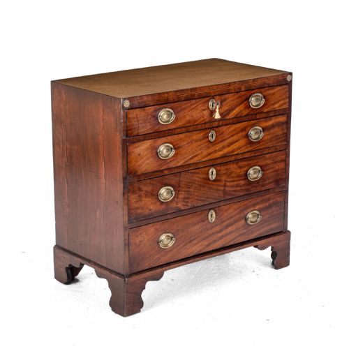 GEORGIAN LATE 18TH CENTURY MAHOGANY INLAID CADDY TOP SMALL CHEST OF DRAWERS GEORGE III - ADDITIONAL PHOTO 9
