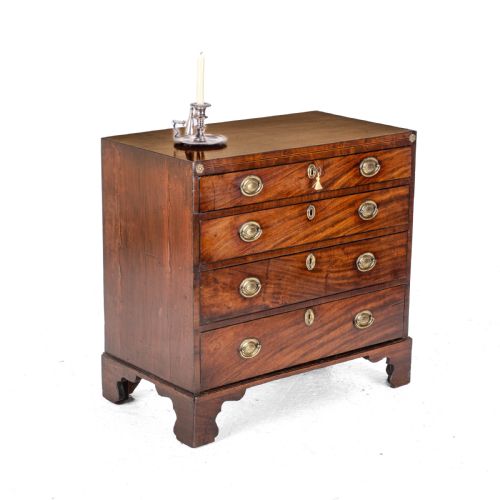 GEORGIAN LATE 18TH CENTURY MAHOGANY INLAID CADDY TOP SMALL CHEST OF DRAWERS GEORGE III - ADDITIONAL PHOTO 10