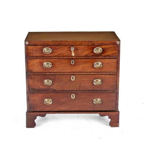 GEORGIAN LATE 18TH CENTURY MAHOGANY INLAID CADDY TOP SMALL CHEST OF DRAWERS GEORGE III - ADDITIONAL PHOTO 13