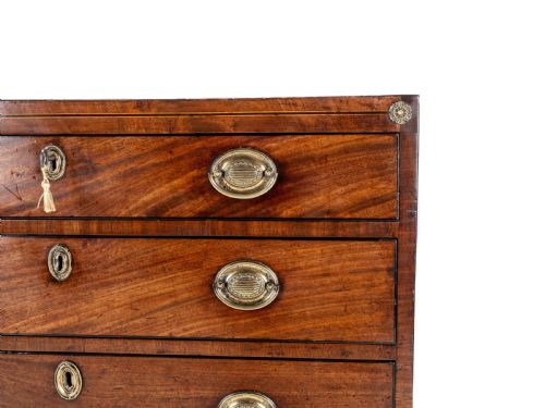 GEORGIAN LATE 18TH CENTURY MAHOGANY INLAID CADDY TOP SMALL CHEST OF DRAWERS GEORGE III - ADDITIONAL PHOTO 16