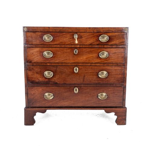 GEORGIAN LATE 18TH CENTURY MAHOGANY INLAID CADDY TOP SMALL CHEST OF DRAWERS GEORGE III - ADDITIONAL PHOTO 20