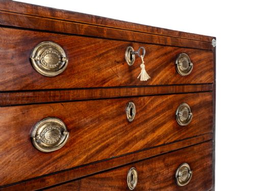 GEORGIAN LATE 18TH CENTURY MAHOGANY INLAID CADDY TOP SMALL CHEST OF DRAWERS GEORGE III - ADDITIONAL PHOTO 25