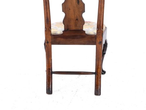 EARLY 18TH CENTURY GEORGE I PAIR OF MAHOGANY SILK UPHOLSTERED SIDE CHAIRS CIRCA 1720 GEORGIAN QUEEN ANNE STYLE DINING - ADDITIONAL PHOTO 20