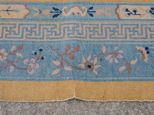 ART DECO CHINESE YELLOW AND BLUE CARPET 12' X 9' CIRCA 1920 371 X 274 CM RUG - ADDITIONAL PHOTO 8