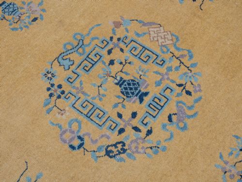 ART DECO CHINESE YELLOW AND BLUE CARPET 12' X 9' CIRCA 1920 371 X 274 CM RUG - ADDITIONAL PHOTO 11