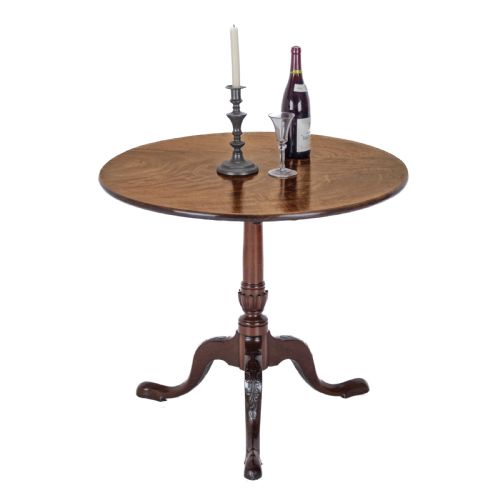 18TH CENTURY GEORGIAN MAHOGANY TRIPOD TILT TOP SUPPER TABLE WITH CARVED LEGS GEORGE III LAMP OCCASIONAL - ADDITIONAL PHOTO 3