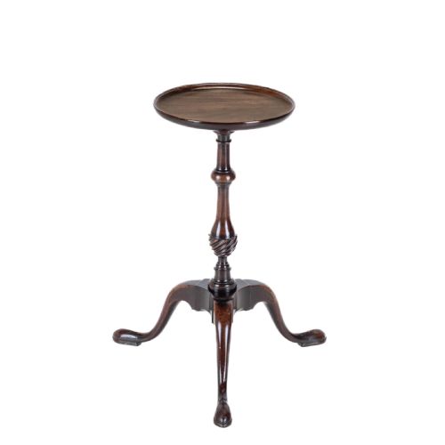 18TH CENTURY GEORGIAN MAHOGANY TRIPOD DISH TOP KETTLE STAND OR WINE TABLE GEORGE III SIDE OCCASIONAL SMALL - ADDITIONAL PHOTO 1