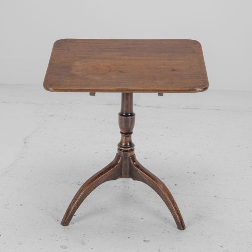 GEORGIAN MAHOGANY TRIPOD TILTTOP SIDE TABLE LATE 18TH CENTURY RECTANGULAR WINE OCCASIONAL - ADDITIONAL PHOTO 3