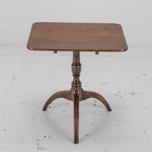 GEORGIAN MAHOGANY TRIPOD TILTTOP SIDE TABLE LATE 18TH CENTURY RECTANGULAR WINE OCCASIONAL - ADDITIONAL PHOTO 4