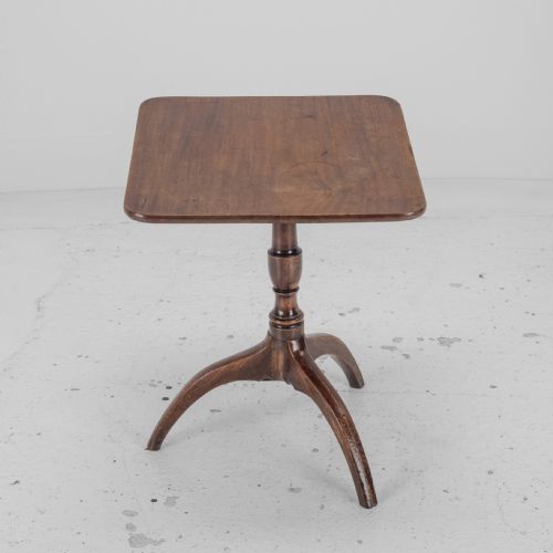 GEORGIAN MAHOGANY TRIPOD TILTTOP SIDE TABLE LATE 18TH CENTURY RECTANGULAR WINE OCCASIONAL - ADDITIONAL PHOTO 6