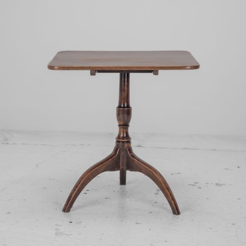 GEORGIAN MAHOGANY TRIPOD TILTTOP SIDE TABLE LATE 18TH CENTURY RECTANGULAR WINE OCCASIONAL - ADDITIONAL PHOTO 7