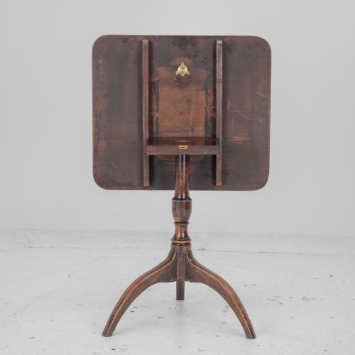 GEORGIAN MAHOGANY TRIPOD TILTTOP SIDE TABLE LATE 18TH CENTURY RECTANGULAR WINE OCCASIONAL - ADDITIONAL PHOTO 8