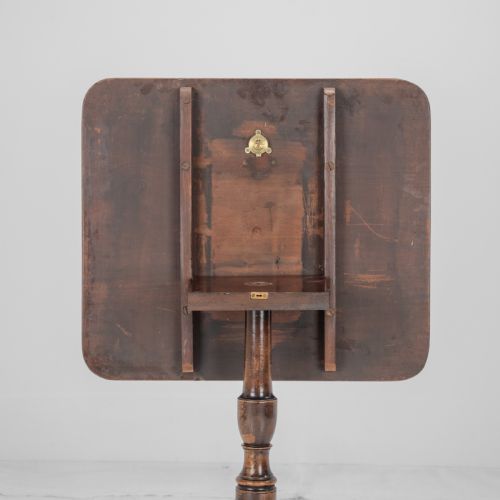 GEORGIAN MAHOGANY TRIPOD TILTTOP SIDE TABLE LATE 18TH CENTURY RECTANGULAR WINE OCCASIONAL - ADDITIONAL PHOTO 9