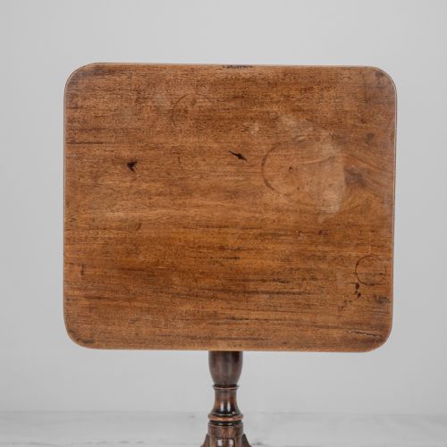 GEORGIAN MAHOGANY TRIPOD TILTTOP SIDE TABLE LATE 18TH CENTURY RECTANGULAR WINE OCCASIONAL - ADDITIONAL PHOTO 10