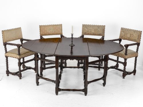 LARGE DOUBLE GATELEG OAK COUNTRY DINING TABLE EARLY 18TH CENTURY 8 SEATER OVAL DROPLEAF GEORGIAN QUEEN ANNE GEORGE I - ADDITIONAL PHOTO 1