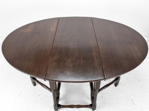 LARGE DOUBLE GATELEG OAK COUNTRY DINING TABLE EARLY 18TH CENTURY 8 SEATER OVAL DROPLEAF GEORGIAN QUEEN ANNE GEORGE I - ADDITIONAL PHOTO 4