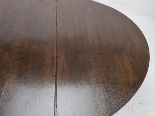 LARGE DOUBLE GATELEG OAK COUNTRY DINING TABLE EARLY 18TH CENTURY 8 SEATER OVAL DROPLEAF GEORGIAN QUEEN ANNE GEORGE I - ADDITIONAL PHOTO 6