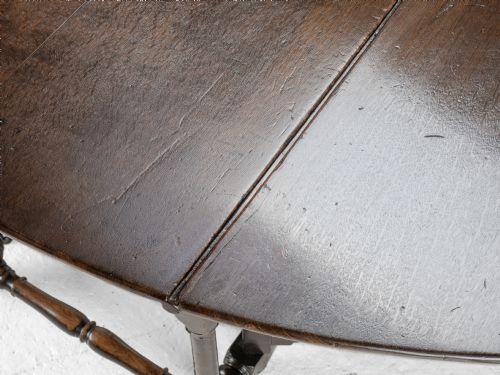 LARGE DOUBLE GATELEG OAK COUNTRY DINING TABLE EARLY 18TH CENTURY 8 SEATER OVAL DROPLEAF GEORGIAN QUEEN ANNE GEORGE I - ADDITIONAL PHOTO 7