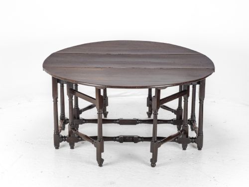 LARGE DOUBLE GATELEG OAK COUNTRY DINING TABLE EARLY 18TH CENTURY 8 SEATER OVAL DROPLEAF GEORGIAN QUEEN ANNE GEORGE I - ADDITIONAL PHOTO 10