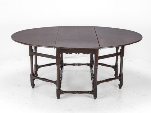 LARGE DOUBLE GATELEG OAK COUNTRY DINING TABLE EARLY 18TH CENTURY 8 SEATER OVAL DROPLEAF GEORGIAN QUEEN ANNE GEORGE I - ADDITIONAL PHOTO 11