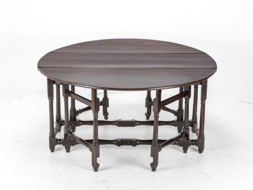 LARGE DOUBLE GATELEG OAK COUNTRY DINING TABLE EARLY 18TH CENTURY 8 SEATER OVAL DROPLEAF GEORGIAN QUEEN ANNE GEORGE I - ADDITIONAL PHOTO 12