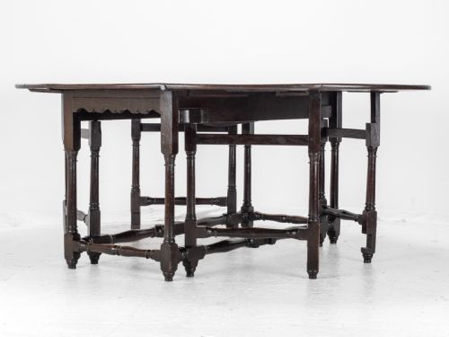 LARGE DOUBLE GATELEG OAK COUNTRY DINING TABLE EARLY 18TH CENTURY 8 SEATER OVAL DROPLEAF GEORGIAN QUEEN ANNE GEORGE I - ADDITIONAL PHOTO 14