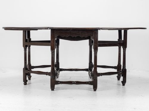 LARGE DOUBLE GATELEG OAK COUNTRY DINING TABLE EARLY 18TH CENTURY 8 SEATER OVAL DROPLEAF GEORGIAN QUEEN ANNE GEORGE I - ADDITIONAL PHOTO 15