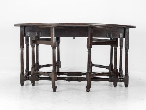LARGE DOUBLE GATELEG OAK COUNTRY DINING TABLE EARLY 18TH CENTURY 8 SEATER OVAL DROPLEAF GEORGIAN QUEEN ANNE GEORGE I - ADDITIONAL PHOTO 16