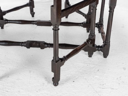 LARGE DOUBLE GATELEG OAK COUNTRY DINING TABLE EARLY 18TH CENTURY 8 SEATER OVAL DROPLEAF GEORGIAN QUEEN ANNE GEORGE I - ADDITIONAL PHOTO 17