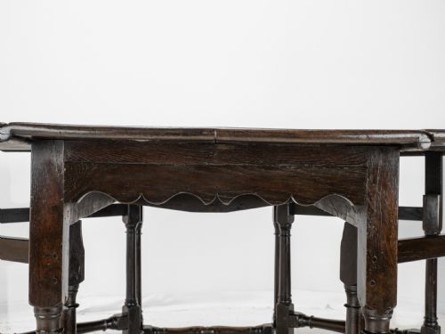 LARGE DOUBLE GATELEG OAK COUNTRY DINING TABLE EARLY 18TH CENTURY 8 SEATER OVAL DROPLEAF GEORGIAN QUEEN ANNE GEORGE I - ADDITIONAL PHOTO 21