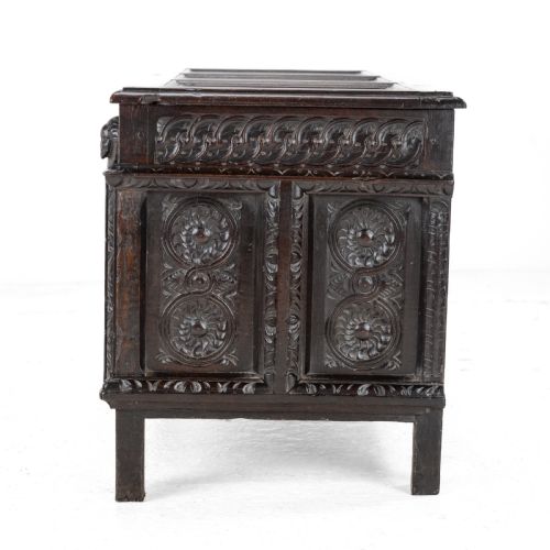 ELIZABETHAN LATE 16TH CENTURY HEAVILY CARVED OAK COFFER CIRCA 1590 TUDOR CHEST KIST TRUNK - ADDITIONAL PHOTO 11