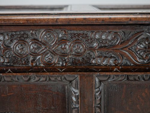 ELIZABETHAN LATE 16TH CENTURY HEAVILY CARVED OAK COFFER CIRCA 1590 TUDOR CHEST KIST TRUNK - ADDITIONAL PHOTO 16