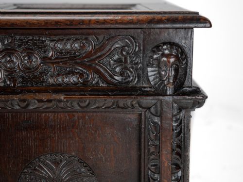 ELIZABETHAN LATE 16TH CENTURY HEAVILY CARVED OAK COFFER CIRCA 1590 TUDOR CHEST KIST TRUNK - ADDITIONAL PHOTO 20