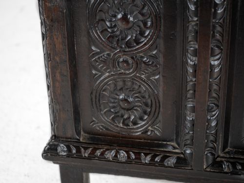 ELIZABETHAN LATE 16TH CENTURY HEAVILY CARVED OAK COFFER CIRCA 1590 TUDOR CHEST KIST TRUNK - ADDITIONAL PHOTO 21