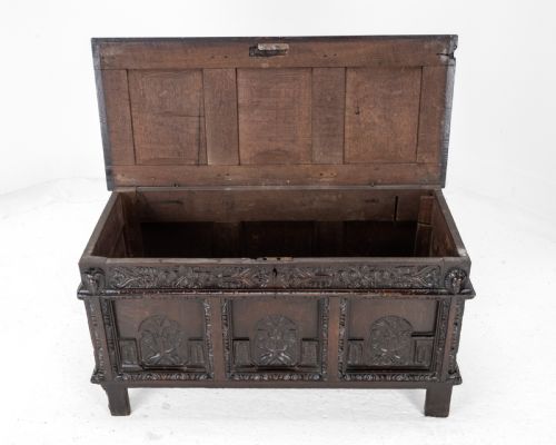 ELIZABETHAN LATE 16TH CENTURY HEAVILY CARVED OAK COFFER CIRCA 1590 TUDOR CHEST KIST TRUNK - ADDITIONAL PHOTO 22