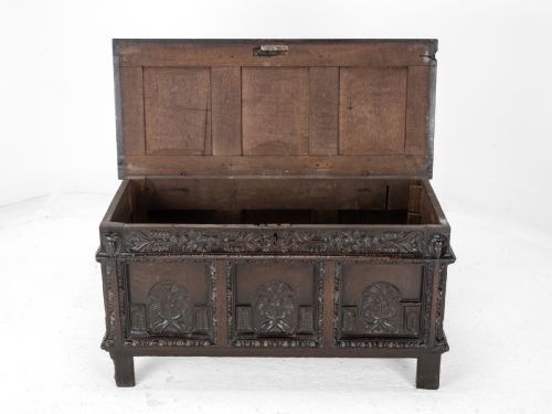 ELIZABETHAN LATE 16TH CENTURY HEAVILY CARVED OAK COFFER CIRCA 1590 TUDOR CHEST KIST TRUNK - ADDITIONAL PHOTO 24