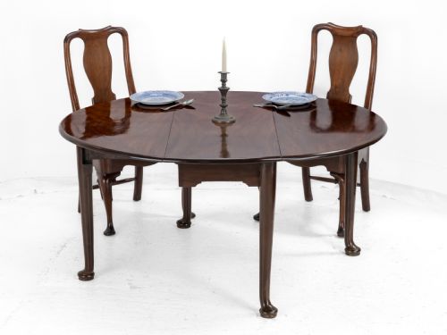 LARGE GEORGE II CUBAN MAHOGANY GATELEG DROPLEAF OVAL DINING TABLE C1730 GEORGIAN 18TH CENTURY PAD FEET - ADDITIONAL PHOTO 6