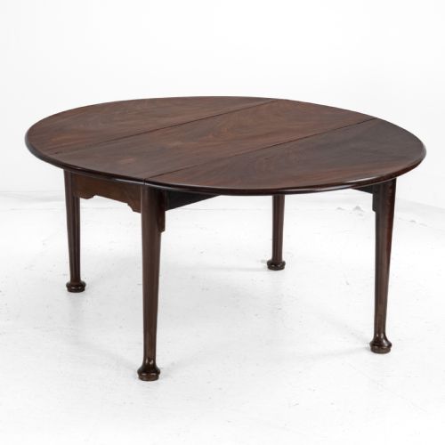 LARGE GEORGE II CUBAN MAHOGANY GATELEG DROPLEAF OVAL DINING TABLE C1730 GEORGIAN 18TH CENTURY PAD FEET - ADDITIONAL PHOTO 8