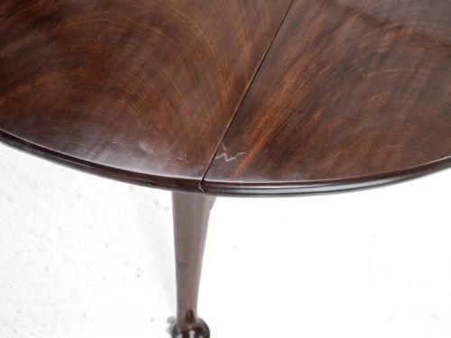 LARGE GEORGE II CUBAN MAHOGANY GATELEG DROPLEAF OVAL DINING TABLE C1730 GEORGIAN 18TH CENTURY PAD FEET - ADDITIONAL PHOTO 11