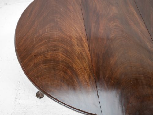LARGE GEORGE II CUBAN MAHOGANY GATELEG DROPLEAF OVAL DINING TABLE C1730 GEORGIAN 18TH CENTURY PAD FEET - ADDITIONAL PHOTO 12