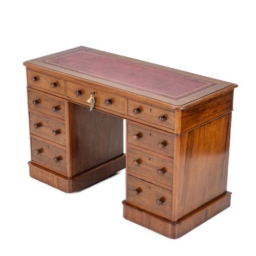 victorian mahogany pedestal desk with leather gilt skiver circa 1880 late 19th century - CATEGORY: ANTIQUE DESKS - DATED VICTORIAN