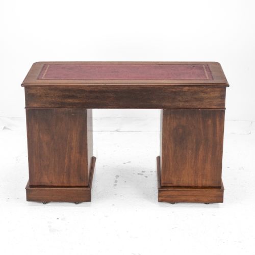 VICTORIAN MAHOGANY PEDESTAL DESK WITH LEATHER GILT SKIVER CIRCA 1880 LATE 19TH CENTURY - ADDITIONAL PHOTO 4