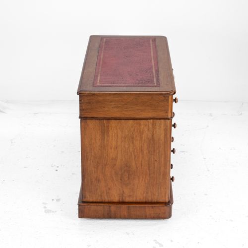 VICTORIAN MAHOGANY PEDESTAL DESK WITH LEATHER GILT SKIVER CIRCA 1880 LATE 19TH CENTURY - ADDITIONAL PHOTO 5
