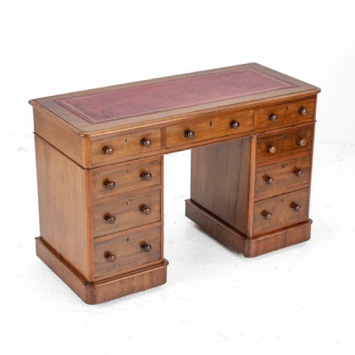 VICTORIAN MAHOGANY PEDESTAL DESK WITH LEATHER GILT SKIVER CIRCA 1880 LATE 19TH CENTURY - ADDITIONAL PHOTO 6