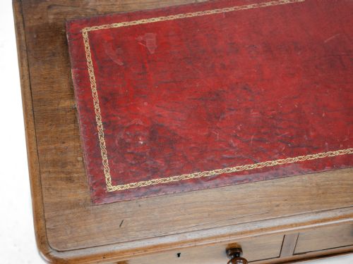 VICTORIAN MAHOGANY PEDESTAL DESK WITH LEATHER GILT SKIVER CIRCA 1880 LATE 19TH CENTURY - ADDITIONAL PHOTO 9