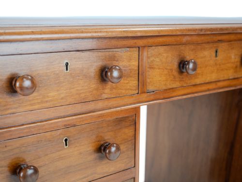 VICTORIAN MAHOGANY PEDESTAL DESK WITH LEATHER GILT SKIVER CIRCA 1880 LATE 19TH CENTURY - ADDITIONAL PHOTO 18