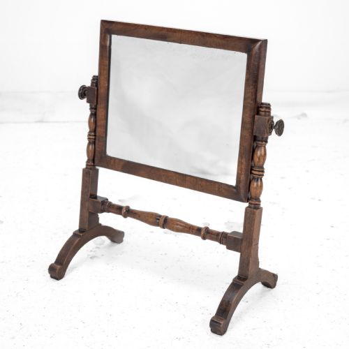 GEORGIAN MAHOGANY DRESSING TOILET MIRROR C1800 GEORGE III SWINGLOCK TILTING VANITY MIRROR - ADDITIONAL PHOTO 1