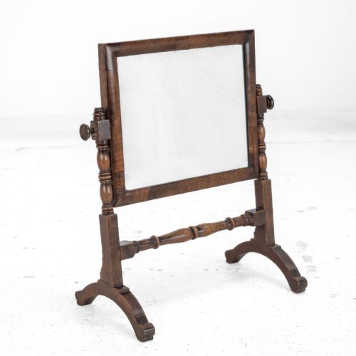 GEORGIAN MAHOGANY DRESSING TOILET MIRROR C1800 GEORGE III SWINGLOCK TILTING VANITY MIRROR - ADDITIONAL PHOTO 7