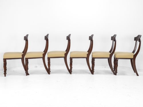 VICTORIAN SET OF SIX MAHOGANY BAR BACK DINING CHAIRS WITH UPHOLSTERED SEATS CIRCA 1870 19TH CENTURY - ADDITIONAL PHOTO 2