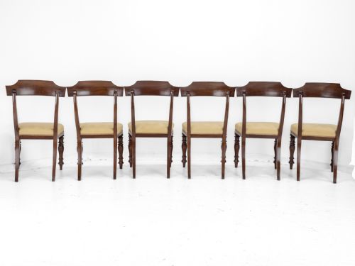 VICTORIAN SET OF SIX MAHOGANY BAR BACK DINING CHAIRS WITH UPHOLSTERED SEATS CIRCA 1870 19TH CENTURY - ADDITIONAL PHOTO 3